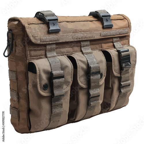Tactical Shoulder Bag Military Style Canvas Messenger Bag Durable Outdoor Travel Bag Brown Beige Multi Pocket Army Style Equipment Bag tan gear purse women retro tough khaki nylon unisex modern trendy