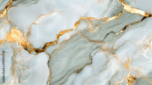 Light Grey Marble Texture with Bold Golden Veins