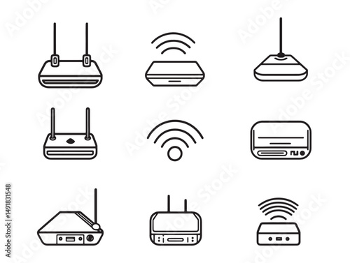 access point line art vector illustration for technology design