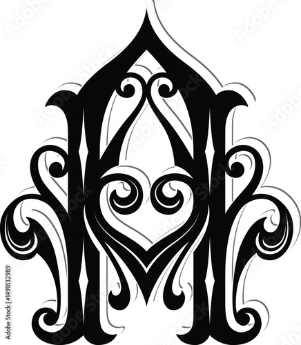 Letter A logo with Victorian vintage style pt. 2