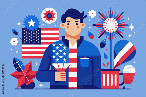 detailed illustration  flat design  4th of july ce 1.svg