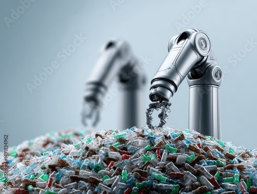 Innovative fully autonomous waste recycling plant design.