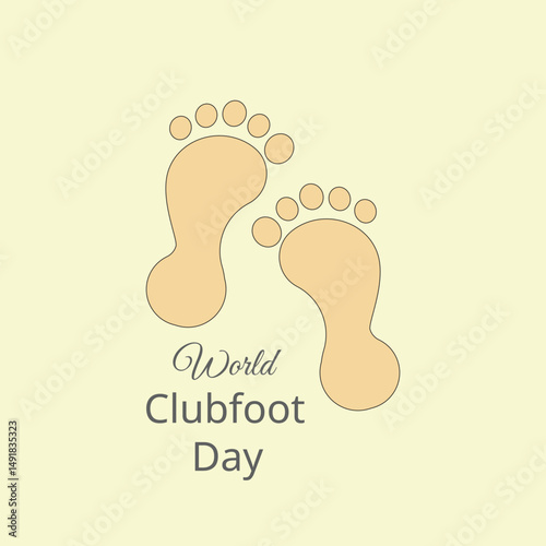 World Clubfoot Day vector, illustration. June 3rd. Common congenital disability. Baby’s foot twists inward and downward.