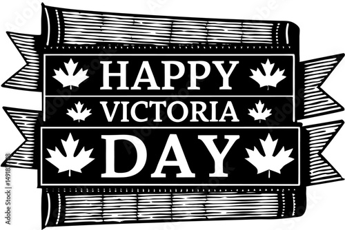 Clean and minimalist Victoria Day text art creating a subtle and stylish greeting for celebrating this important Canadian holiday with modern design aesthetics