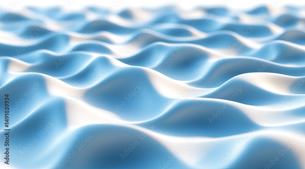 Obraz premium Abstract wavy surface with light blue and white tones
