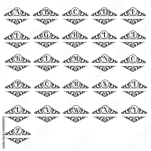 Split Monogram black vector