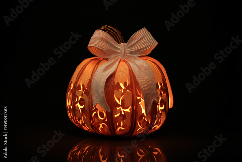 015-064-261-u8969375333_Pumpkin_with_Ribbon_Details_Silhouette_--ar_32_--_4d6b7ecf-23e8-4f06-834c-2f41cd101b43_2