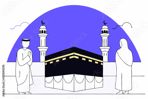 Realistic high resolution Islamic illustration capturing the essence of spirituality faith and devotion with intricate details and cultural symbolism