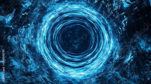 Abstract blue vortex design