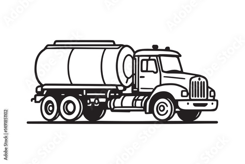 Tanker Truck line art and black color
