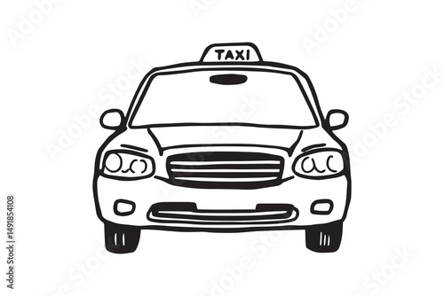 Taxi line art and black color