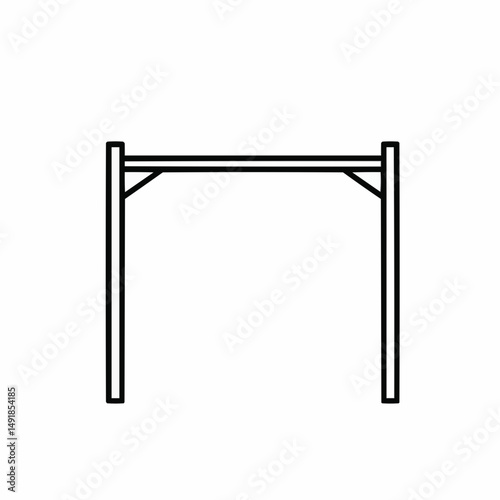 Line drawing illustration of a structural framework with supporting braces