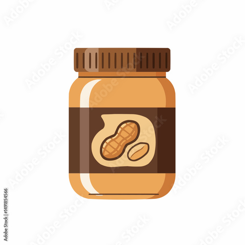 Cartoon illustration of a container with a brown lid, tan body, and partial label