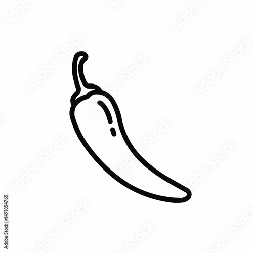 Simple black and white vector illustration of a pepper