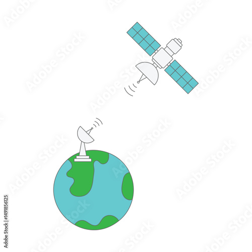 satellite orbiting earth illustration