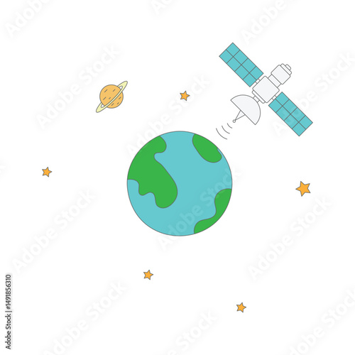 satellite orbiting earth illustration