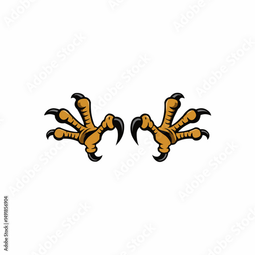 Cartoon depiction of talon claws with sharp, black tips and yellow coloring