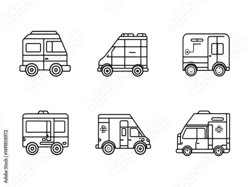 Simple ambulance siren line art design for healthcare