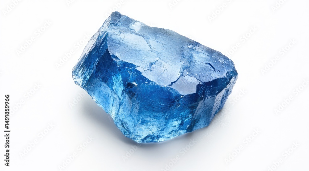 Fototapeta premium Raw, vibrant blue crystal