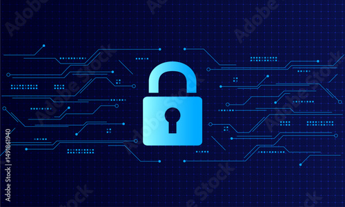 Cyber security technology concept , Shield With Keyhole icon , personal data , vector illustration.	
