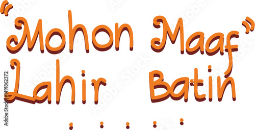 "Mohon Maaf Lahir Batin" -  Handwritten Festive Greeting in Orange