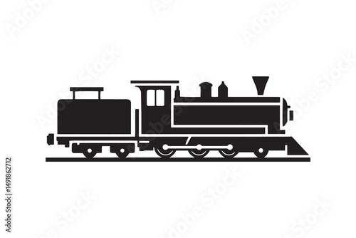 Train line art and black color