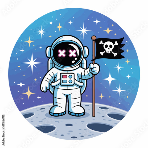 Pirate Astronaut on the Moon