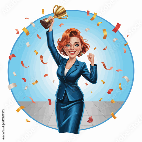 Boxer Girl Victory Pose