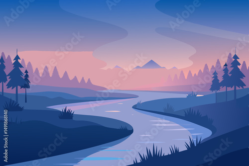 winter landscape with mountains