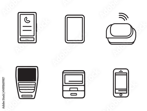 apple pay line art mobile wallet payment illustration