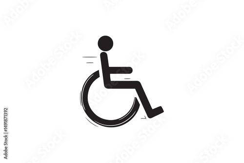 Wheelchair line art and black color