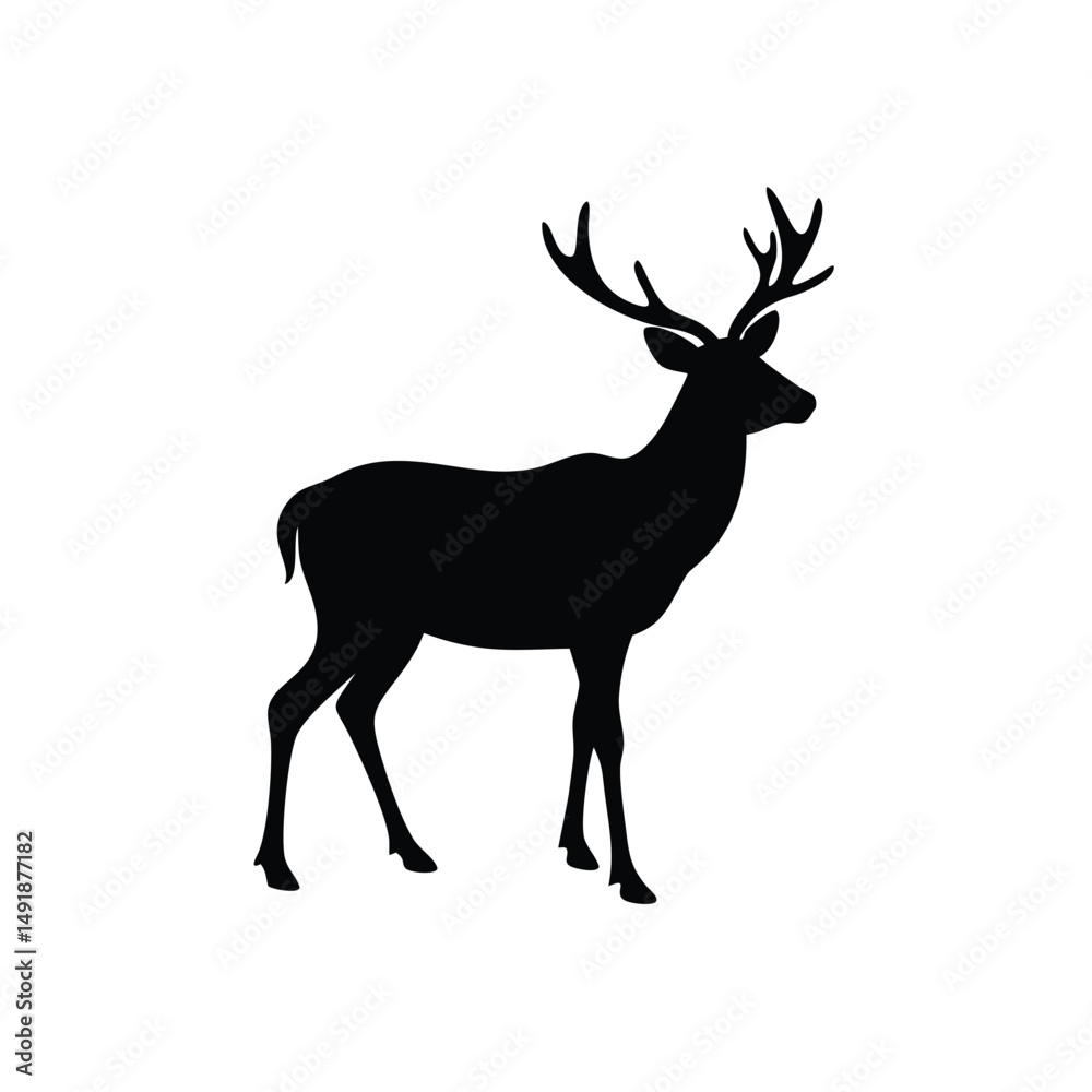 Fototapeta premium Majestic Deer Antlers Vector Silhouette