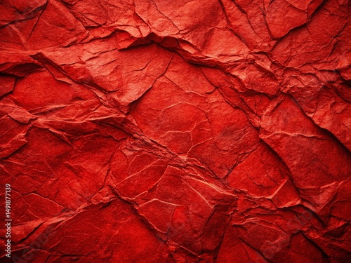Wallpaper Mural Red Stone Texture: Cracked, Veined, Crumpled Paper Effect - Drone Aerial Close-up Torontodigital.ca