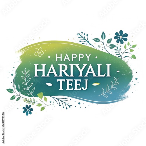 Flat teej festival celebration illustration, Hand drawn teej festival illustration, Gradient teej festival illustration,  illustration of happy hariyali teej