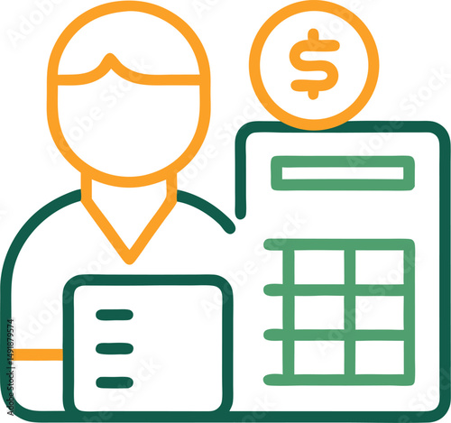 Accounting manager vector icon