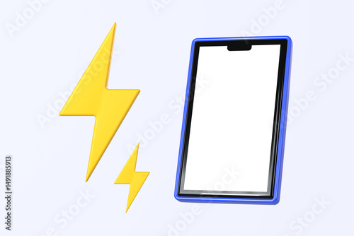 スマートフォン（青）と充電のアイコン