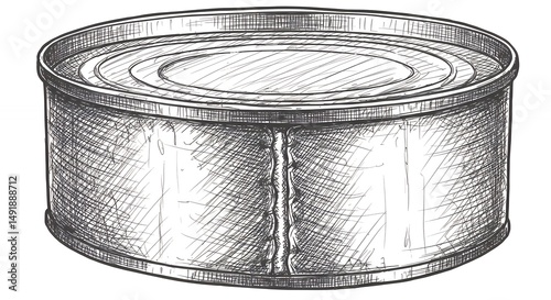 Vintage illustration of tin can
