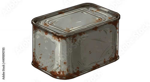 Weathered metal food can