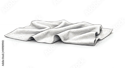 White fabric crumpled on plain background