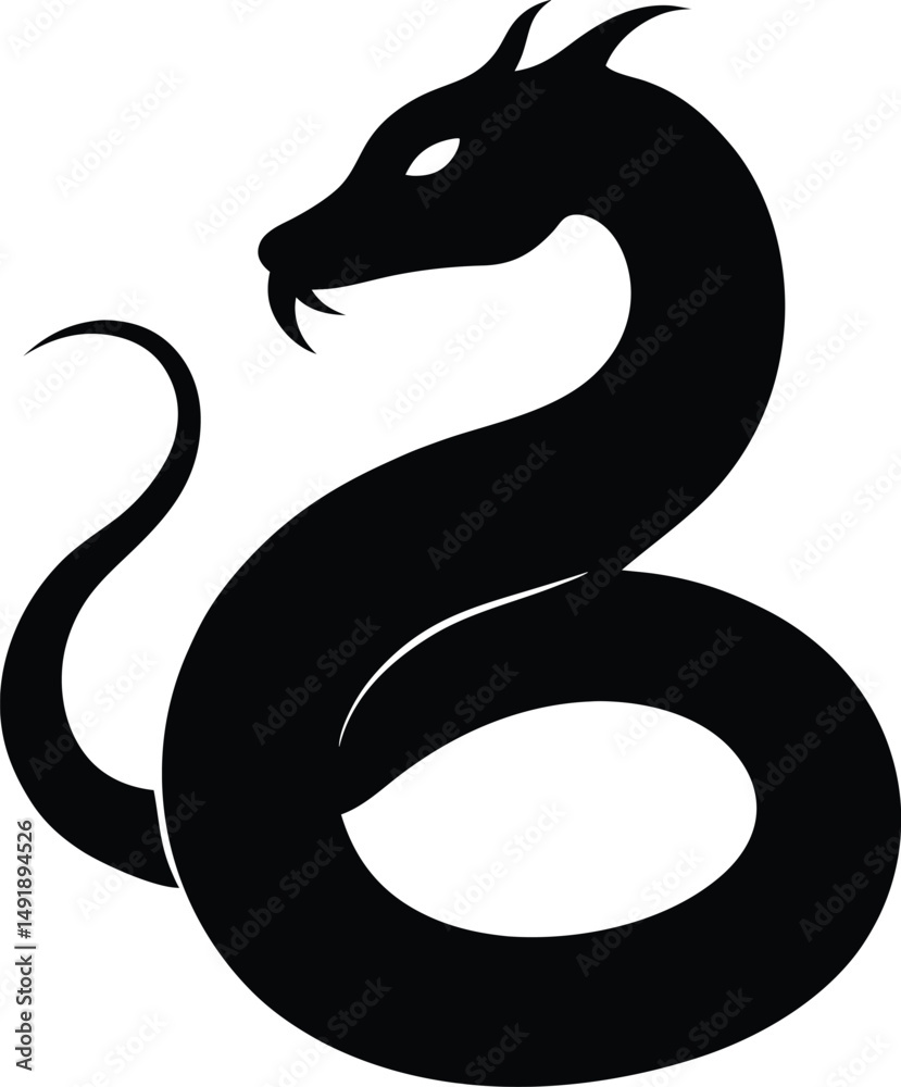 Fototapeta premium black snake vector illustration