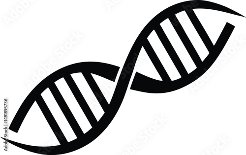 DNA icon,DNA  black silhouette vector illustration