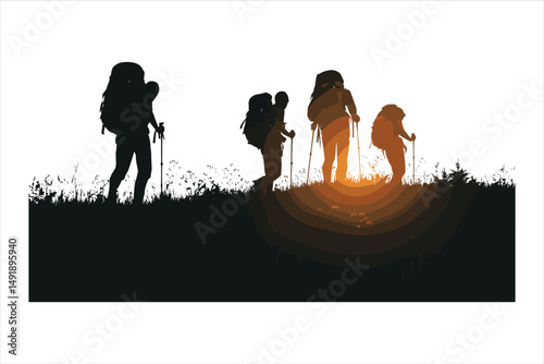 Hiking silhouettes
