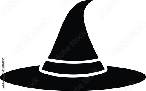 Halloween witch hat silhouette vector