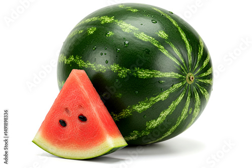 fresh watermelon slices isolated on white background
