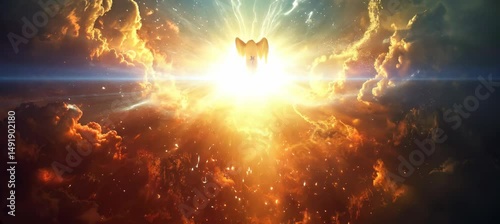 Holy spirit bird. Religion belief theology. Generative video AI technology.	

