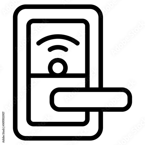 Smart door lock Line Icon