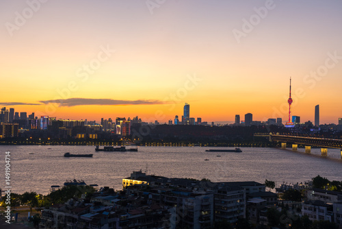 The Yangtze River banks in Wuhan, known as 
