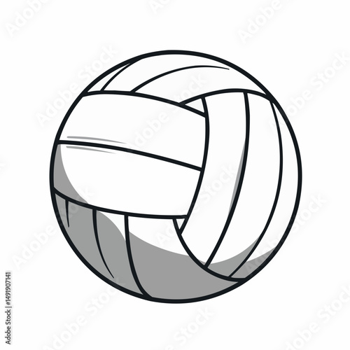 Cartoonish line art of a partially displayed ball featuring geometric shapes