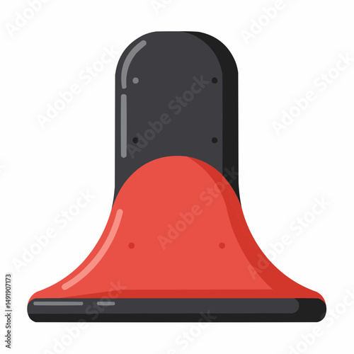 A safety switch with flat design, in black and red with round edges