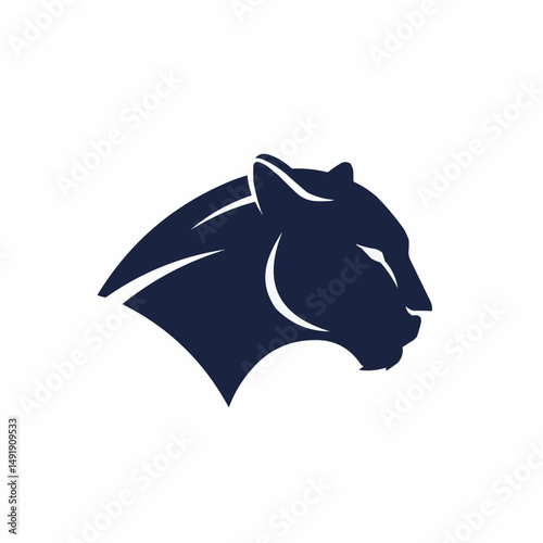 Stylized illustration of the head of a panther, focused on the facial features